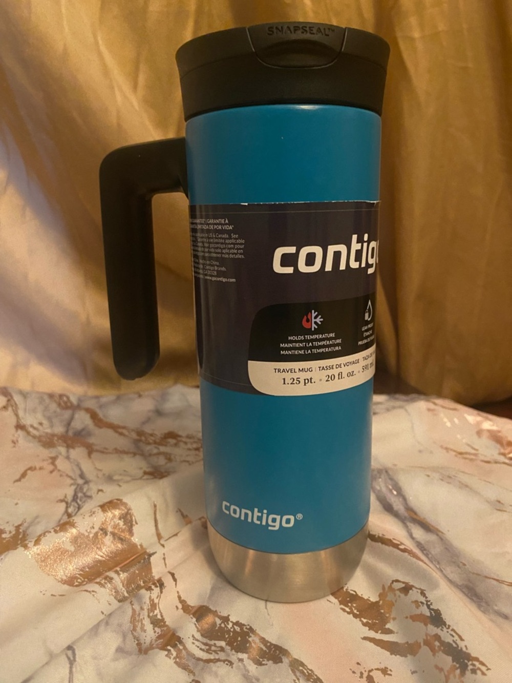 Contigo Juniper Stainless Steel Travel Mug - Teal Accent